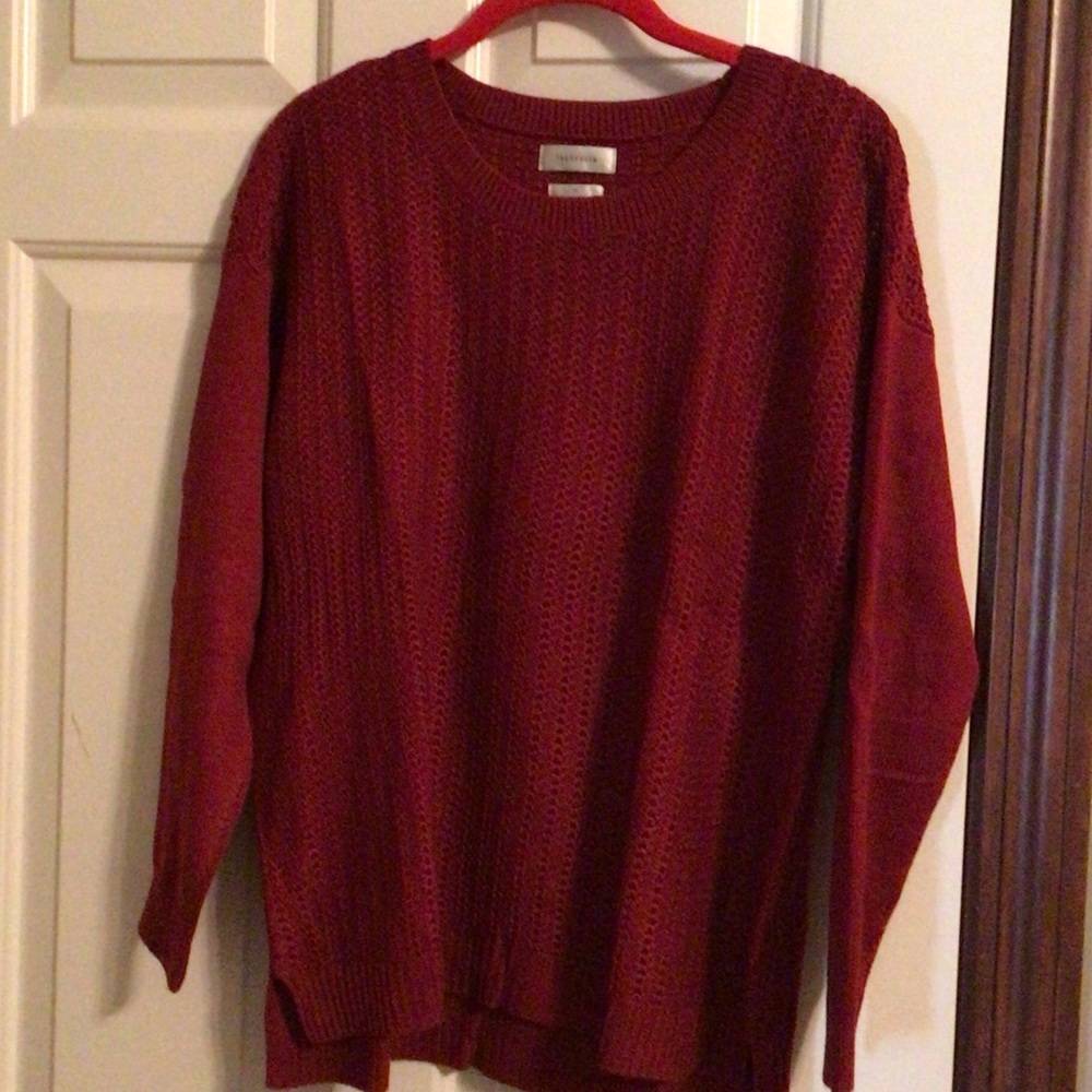 Van Heusen Women's Deep Red Crew Neck Sweater